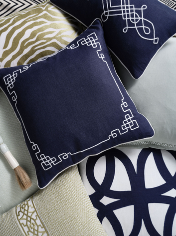newport cushion navy cover 50cm