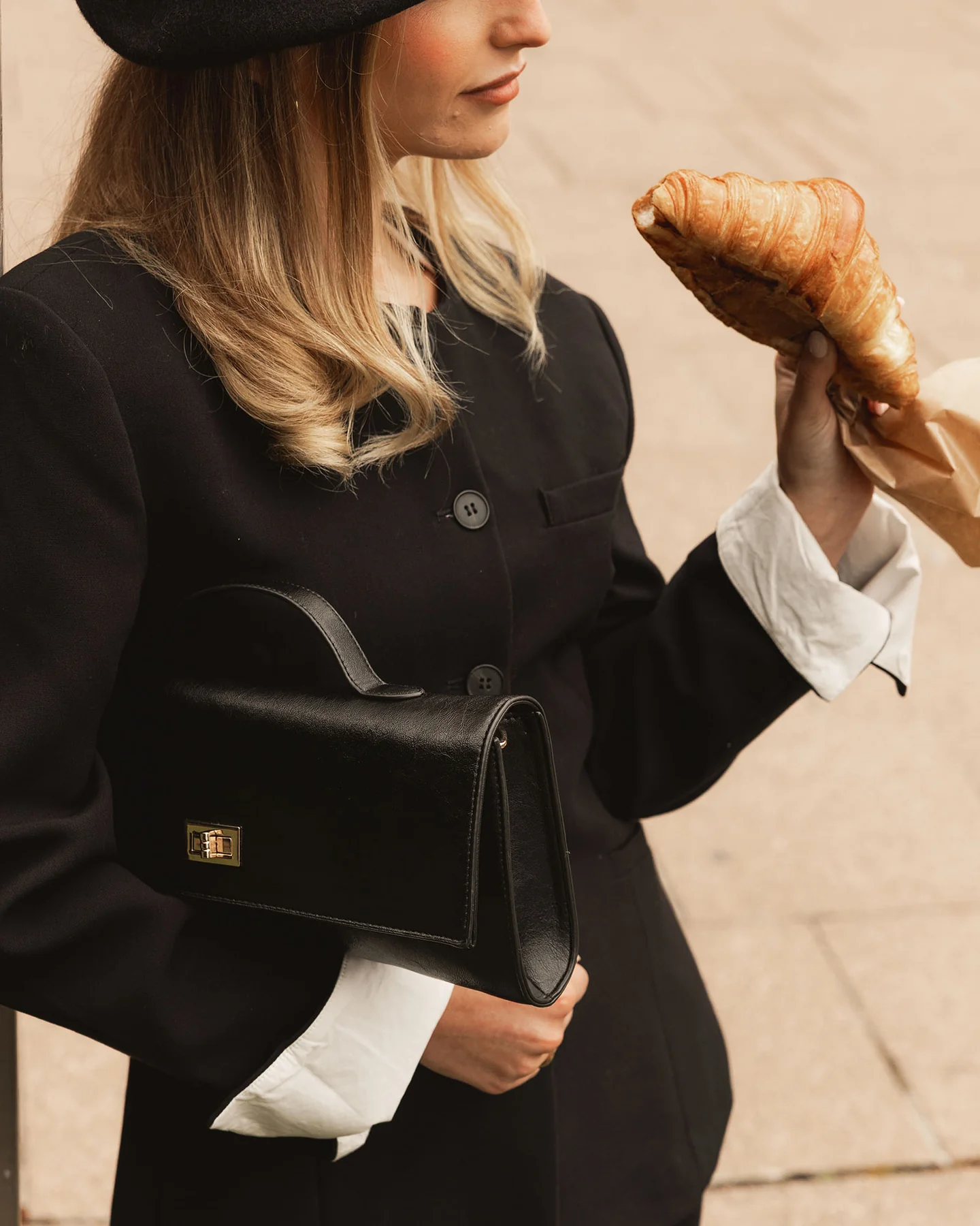 louenhide - delaney clutch - black - Haus of Alma
