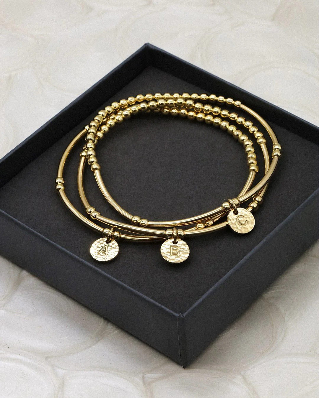 Alphabet Letter Bracelets - Gold - Meg & Me Boutique & Espresso