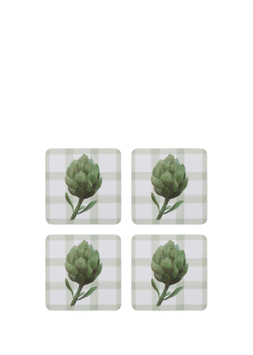 artichoke square hard coaster set