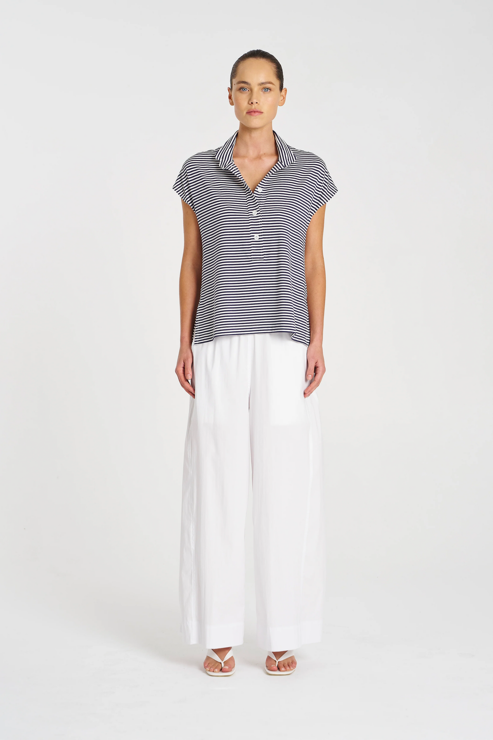 henley tank stripe jersey - Meg & Me Boutique & Espresso