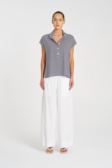 henley tank stripe jersey - Meg & Me Boutique & Espresso