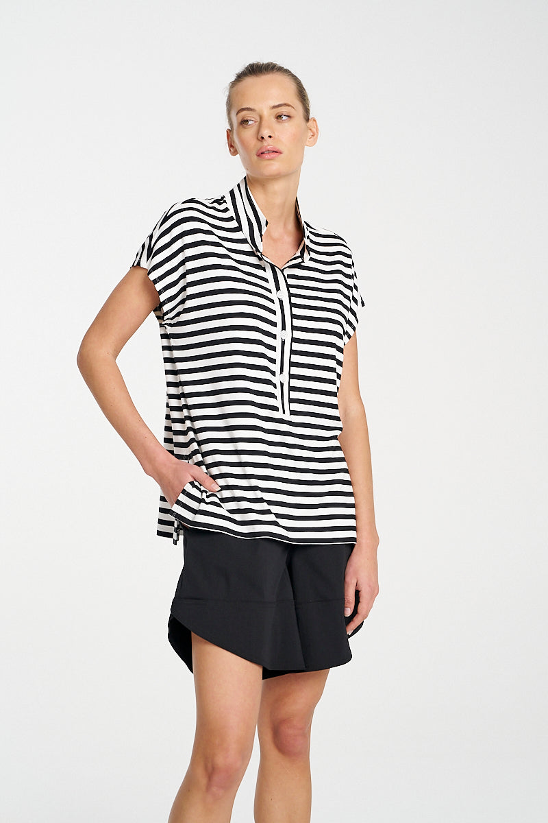 henley tank stripe jersey - Meg & Me Boutique & Espresso