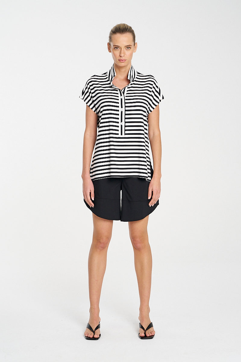 henley tank stripe jersey - Meg & Me Boutique & Espresso