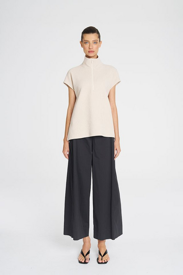 zip front shell cord knit (petal)