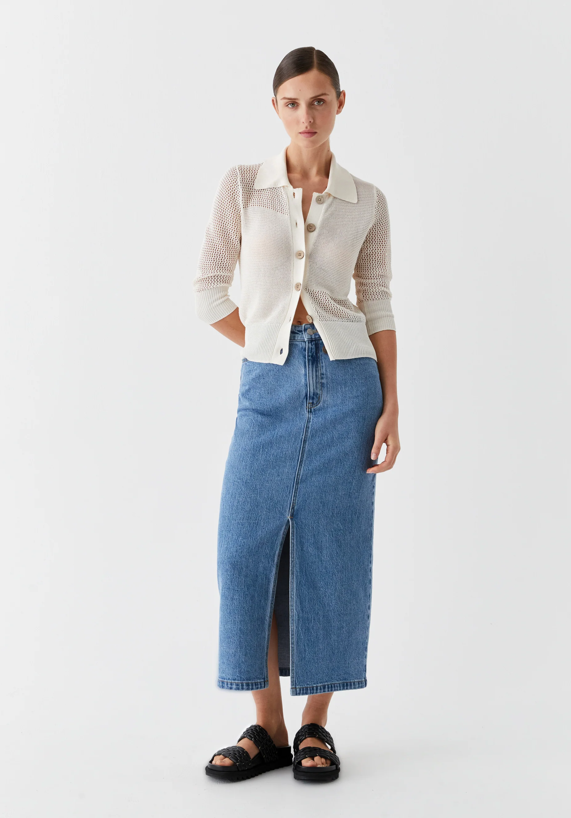 fynn denim skirt - blue - Haus of Alma