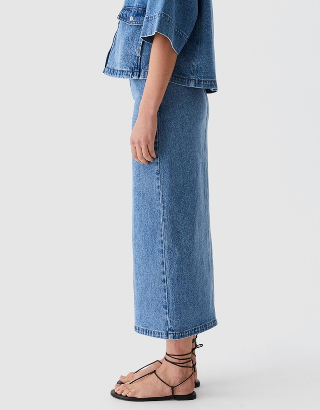 fynn denim skirt - blue - Haus of Alma