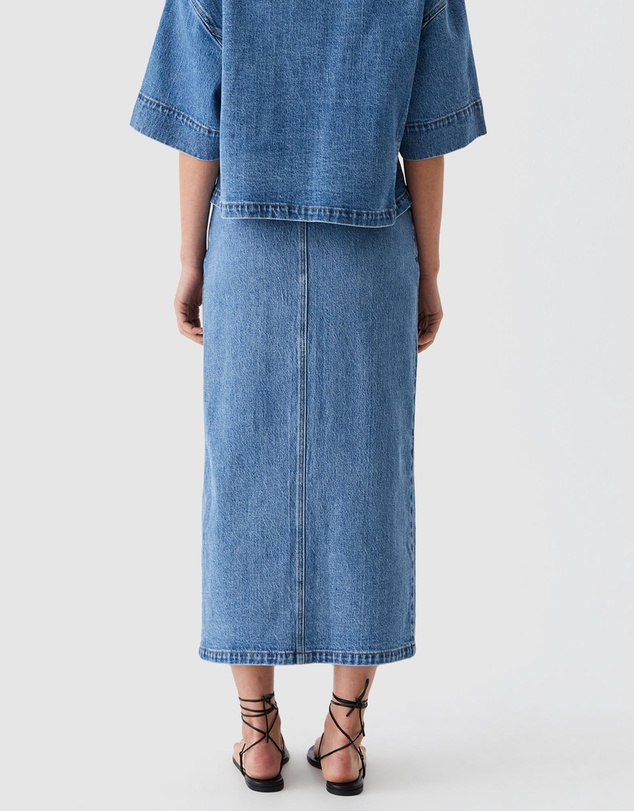 fynn denim skirt - blue - Haus of Alma