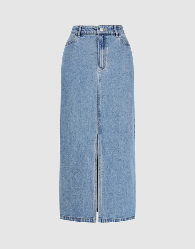 fynn denim skirt - blue - Haus of Alma