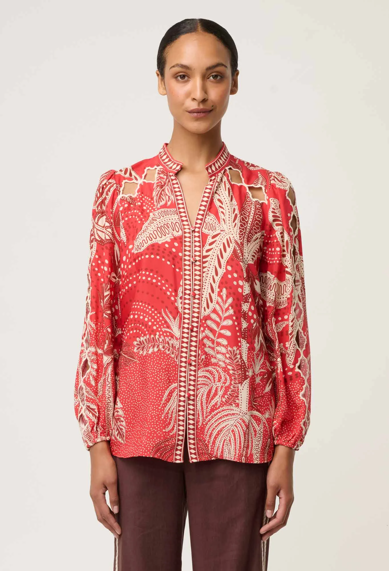 audrey embroidered blouse - Meg & Me Boutique & Espresso