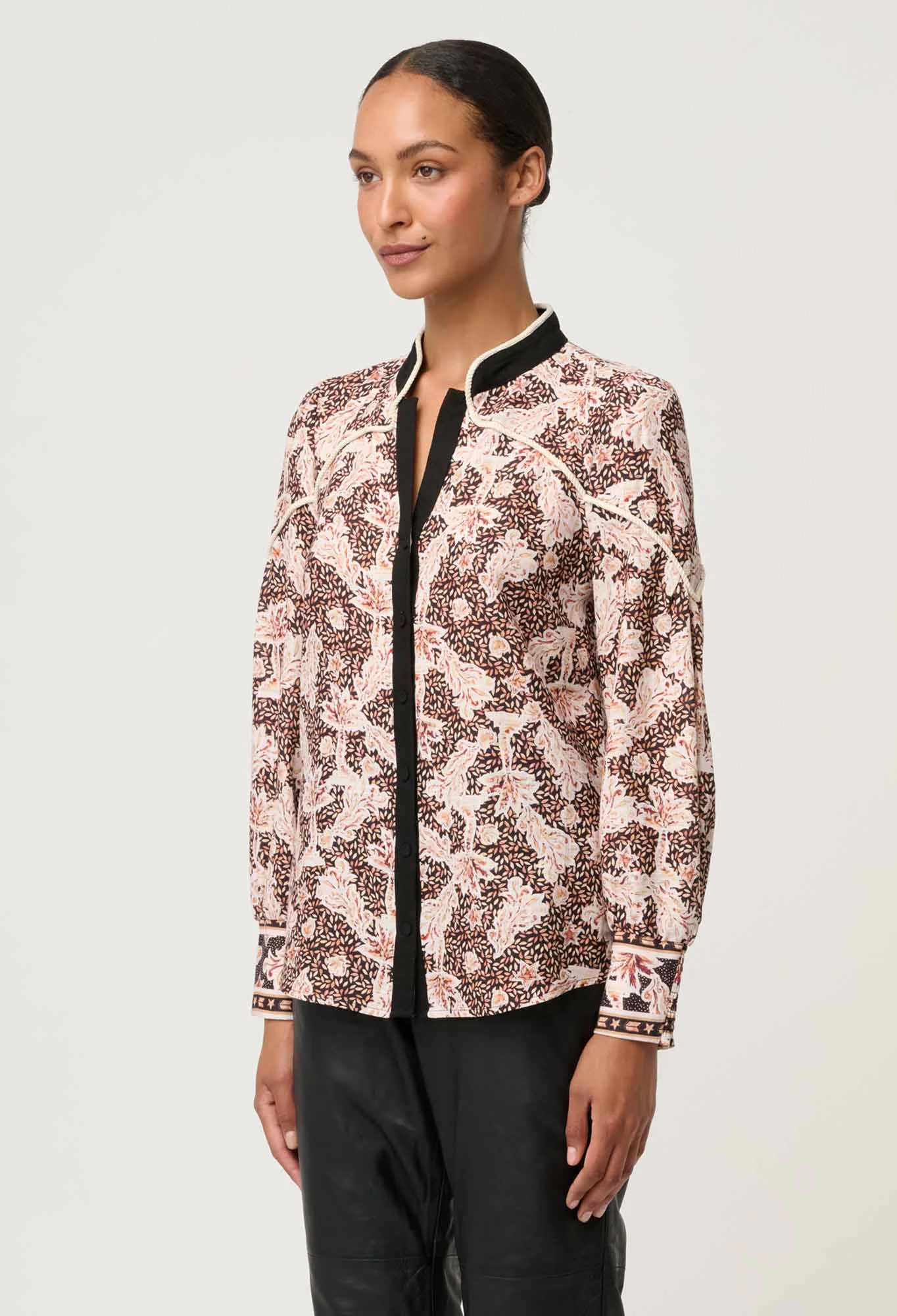once was - harley linen rope detail shirt - Haus of Alma