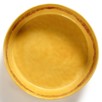 salad bowl yellow with red stripes