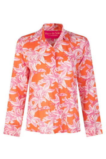 Orange White Lelies Blouse