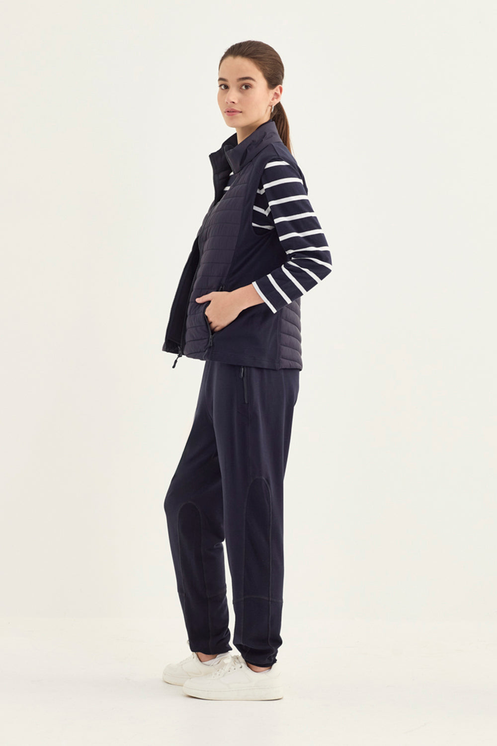 Verge Spencer Top in Ink styled with Award Vest & Pant, Ink - Haus of Alma