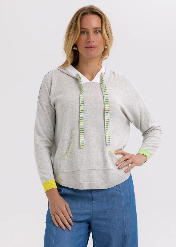 joey pocket hoodie - light marle - Meg & Me Boutique & Espresso