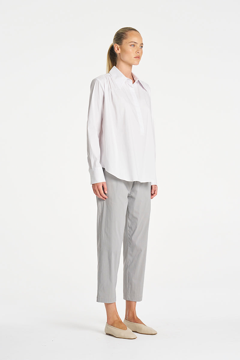 Mela Purdie Pioneer Shirt in White, Microprene fabric – side view