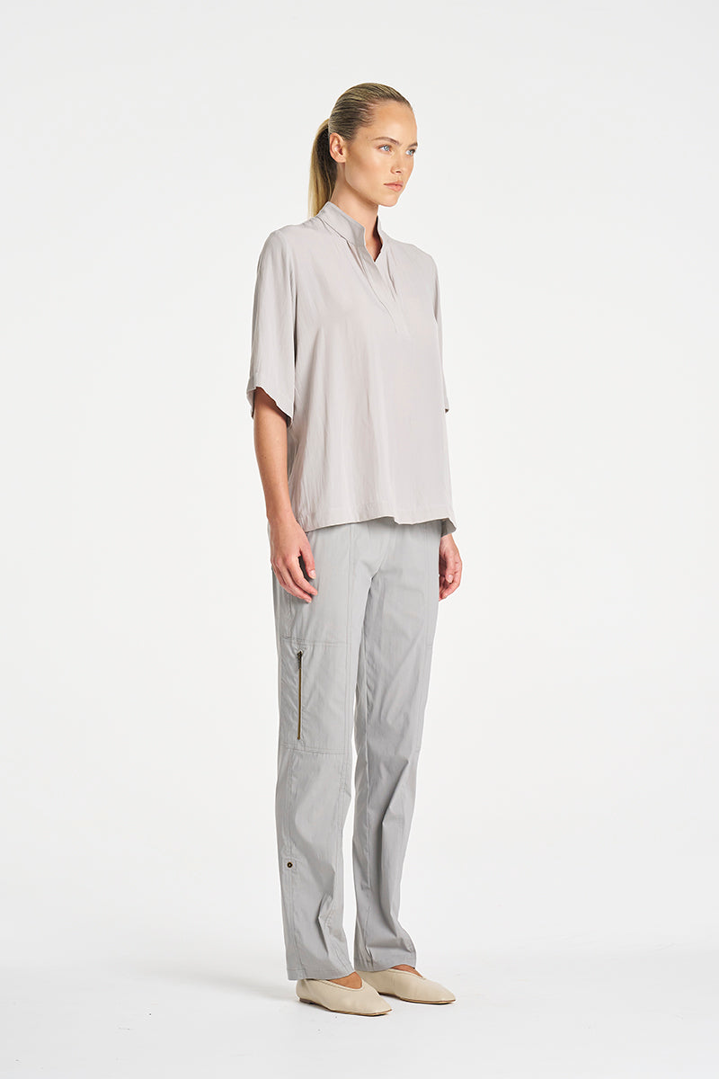 Mela Purdie Placket Plaza in Lagoon, Mache fabric – side view