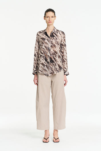 Mela Purdie Soft Shirt in Agate, Agate Print Silk fabric – front view