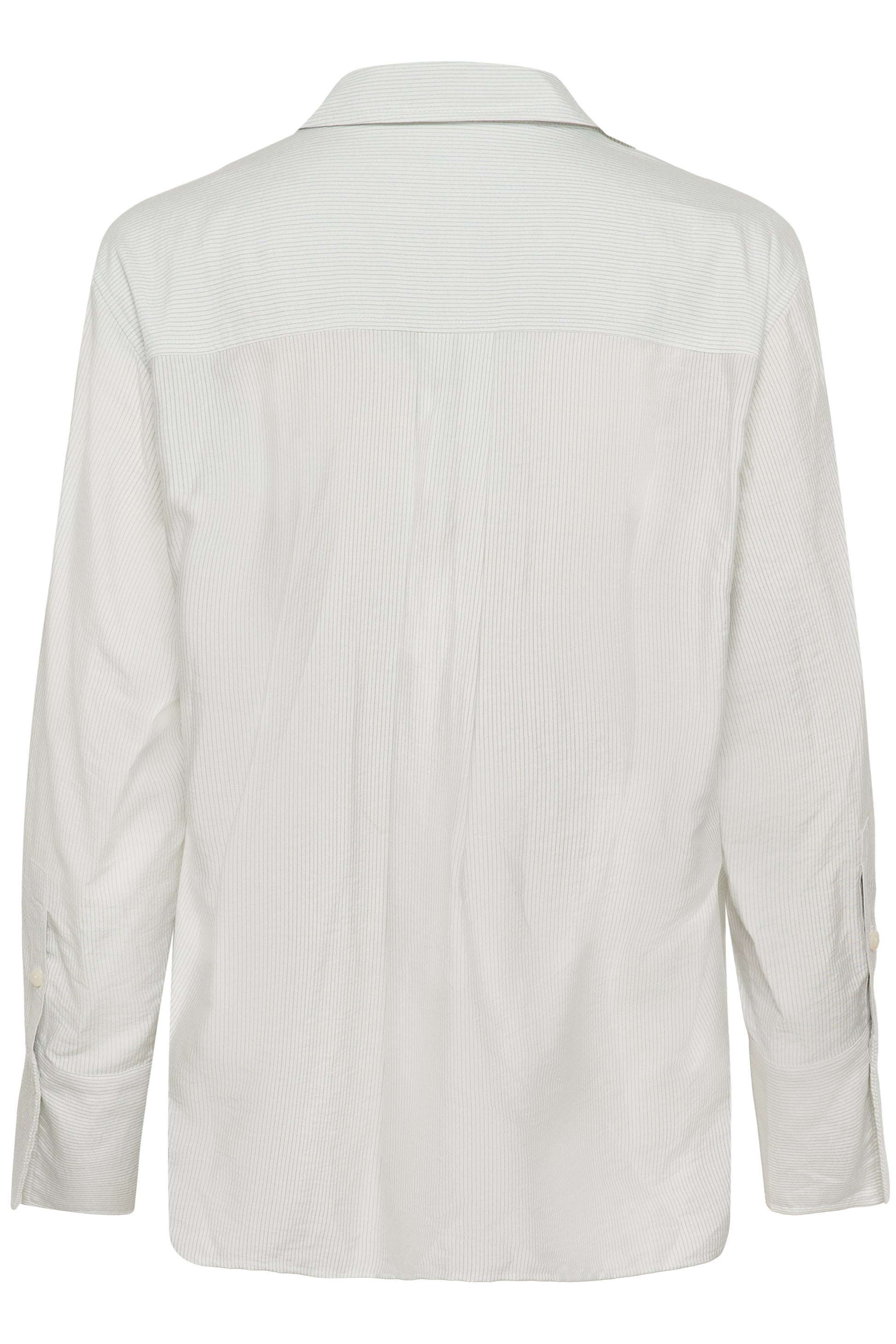 Soaked in Luxury Alessia Shirt in White with India Ink Stripe